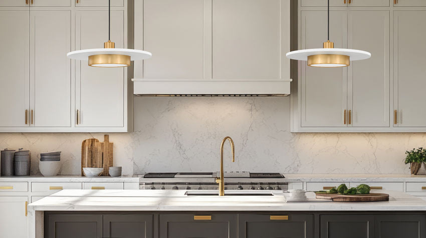 Z-Lite Ludo 20" 1-Light LED-Integrated Matte White and Modern Gold Steel Frame Frosted Acrylic Shade Pendant Light