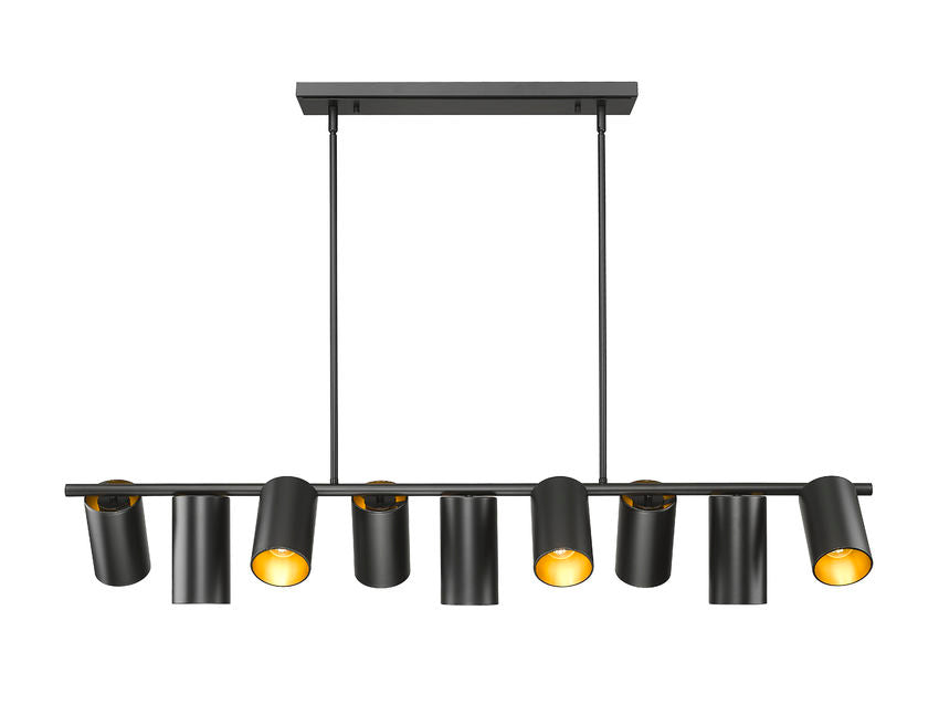 Z-Lite Lumina 12" 9-Light Matte Black Steel Linear Chandelier