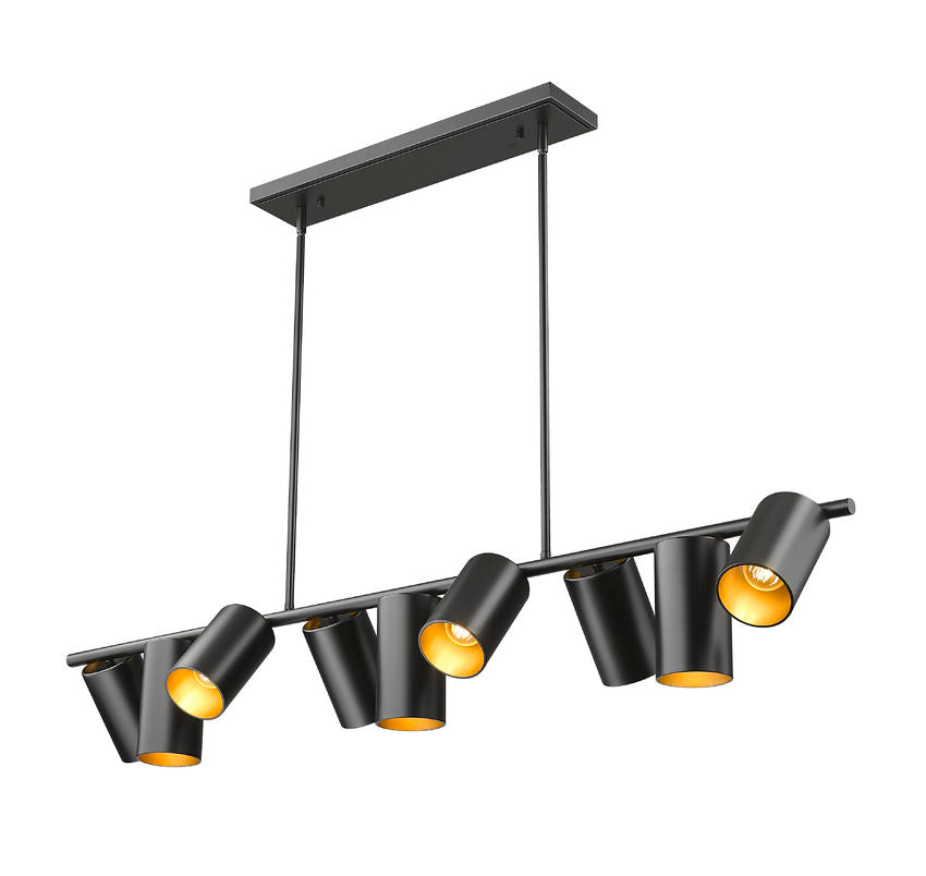Z-Lite Lumina 12" 9-Light Matte Black Steel Linear Chandelier