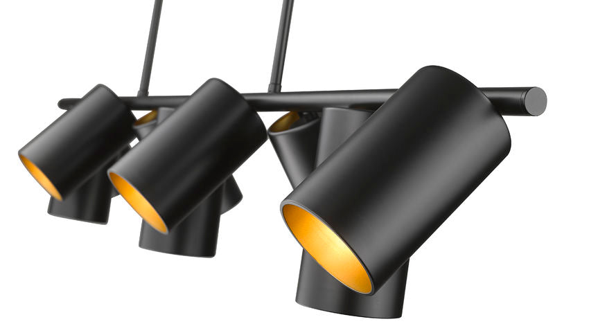 Z-Lite Lumina 12" 9-Light Matte Black Steel Linear Chandelier