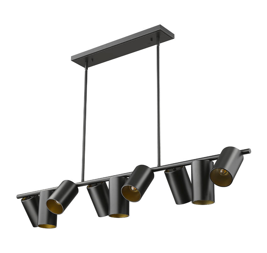 Z-Lite Lumina 12" 9-Light Matte Black Steel Linear Chandelier