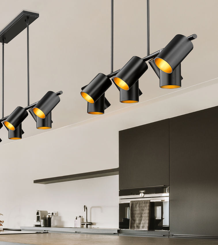 Z-Lite Lumina 12" 9-Light Matte Black Steel Linear Chandelier