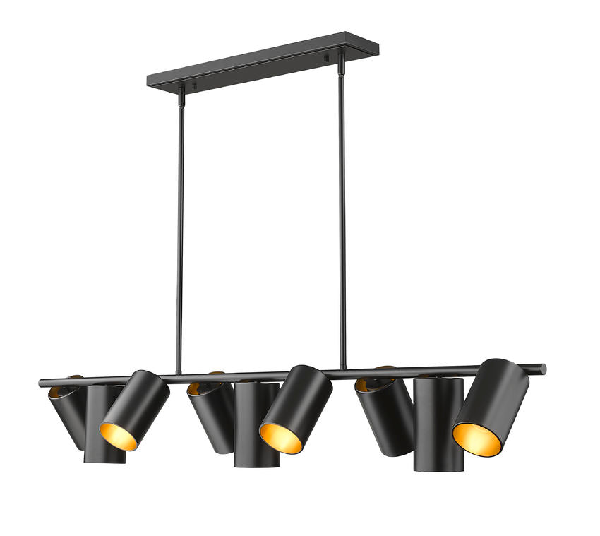 Z-Lite Lumina 12" 9-Light Matte Black Steel Linear Chandelier