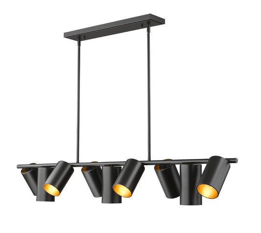 Z-Lite Lumina 12" 9-Light Matte Black Steel Linear Chandelier