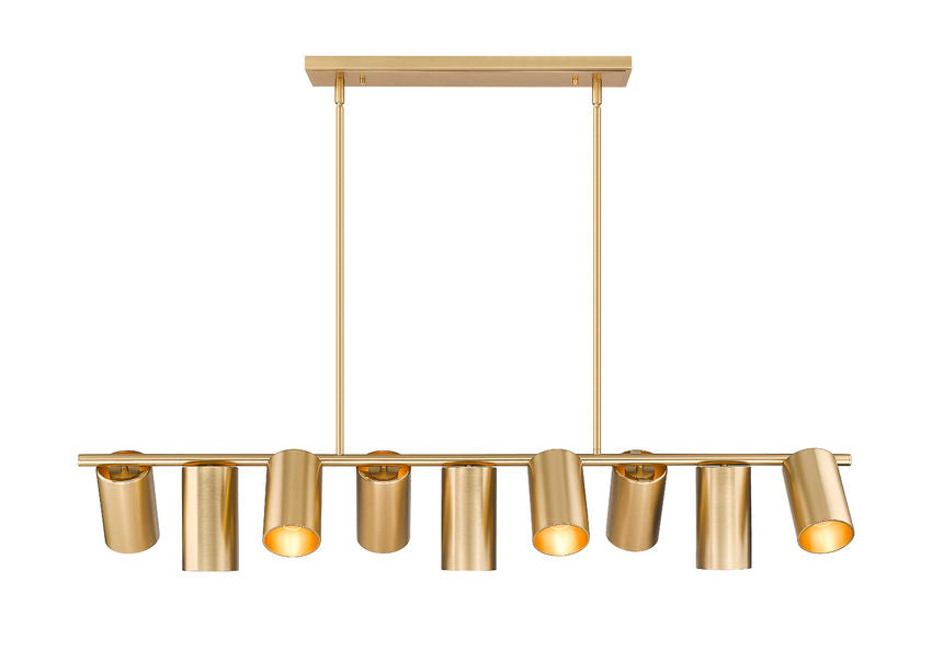 Z-Lite Lumina 12" 9-Light Modern Gold Steel Linear Chandelier