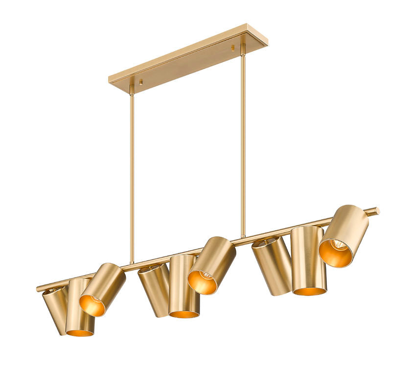 Z-Lite Lumina 12" 9-Light Modern Gold Steel Linear Chandelier