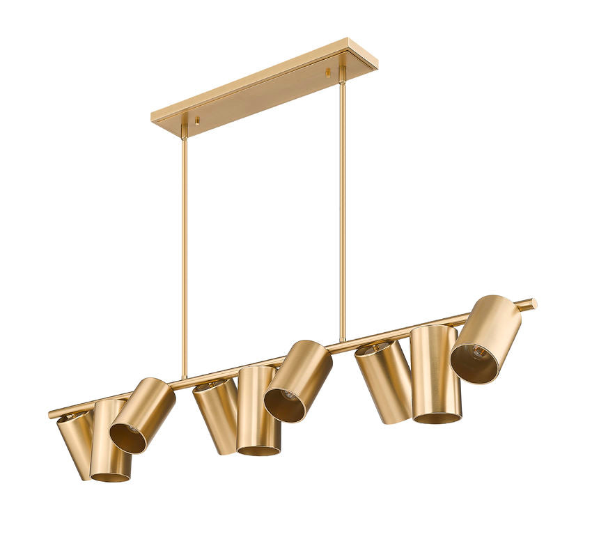 Z-Lite Lumina 12" 9-Light Modern Gold Steel Linear Chandelier