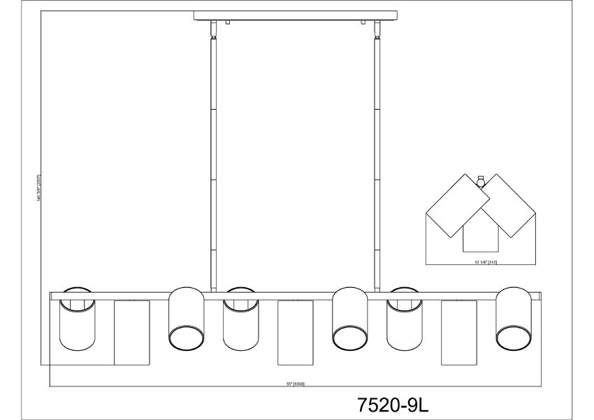 Z-Lite Lumina 12" 9-Light Modern Gold Steel Linear Chandelier