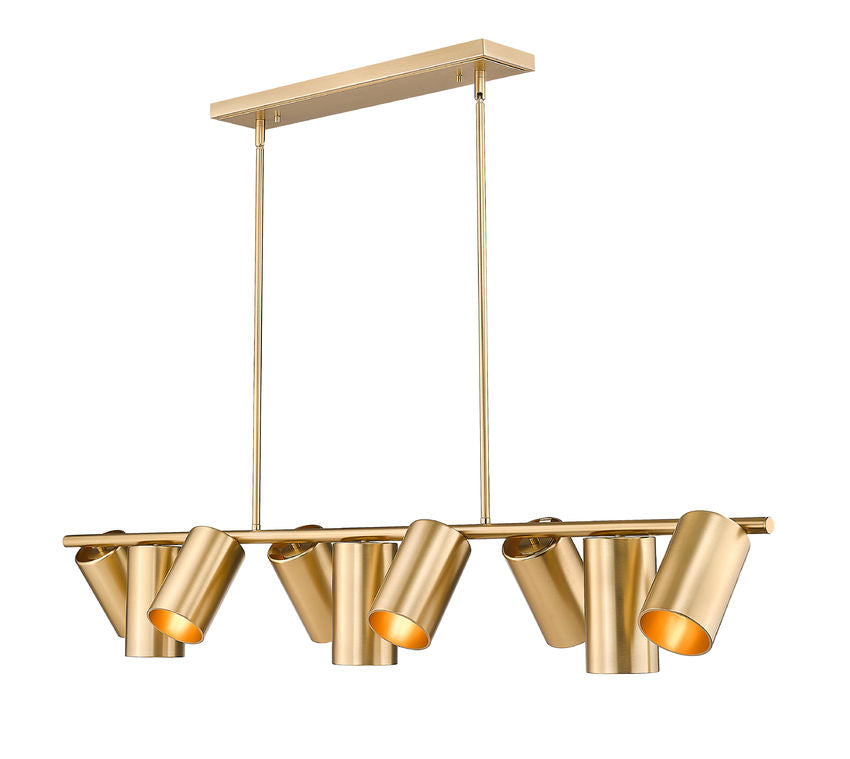 Z-Lite Lumina 12" 9-Light Modern Gold Steel Linear Chandelier