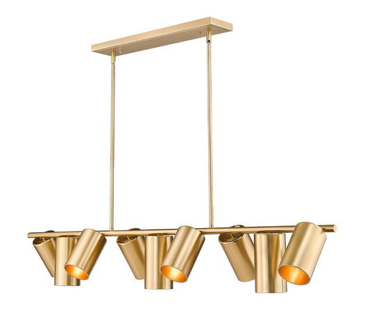 Z-Lite Lumina 12" 9-Light Modern Gold Steel Linear Chandelier