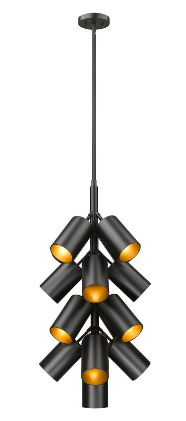 Z-Lite Lumina 17" 17-Light Matte Black Steel Chandelier