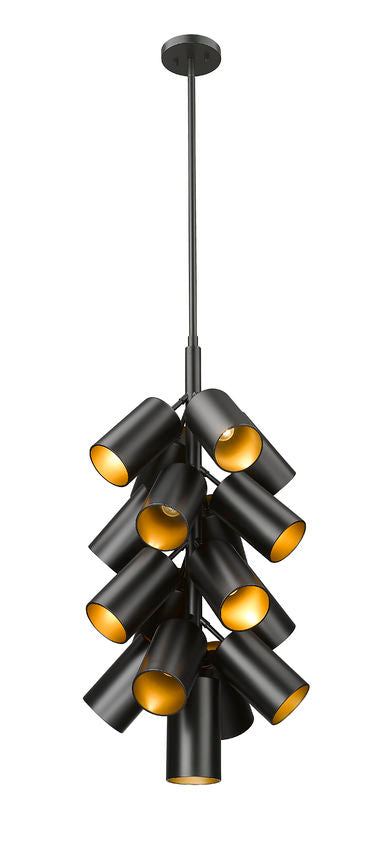 Z-Lite Lumina 17" 17-Light Matte Black Steel Chandelier