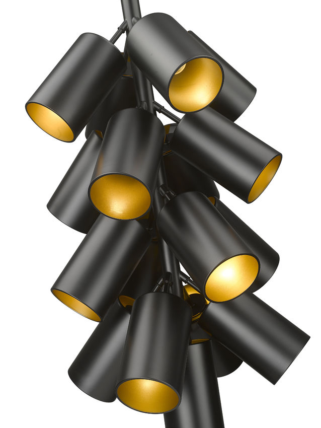 Z-Lite Lumina 17" 17-Light Matte Black Steel Chandelier