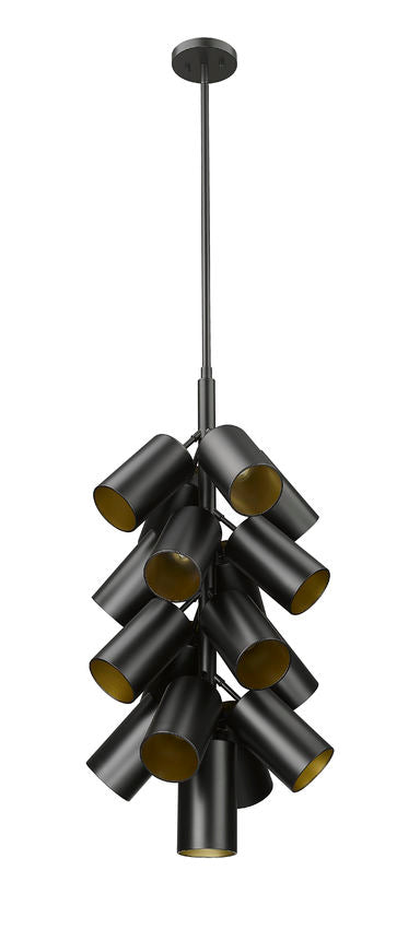 Z-Lite Lumina 17" 17-Light Matte Black Steel Chandelier