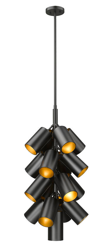 Z-Lite Lumina 17" 17-Light Matte Black Steel Chandelier
