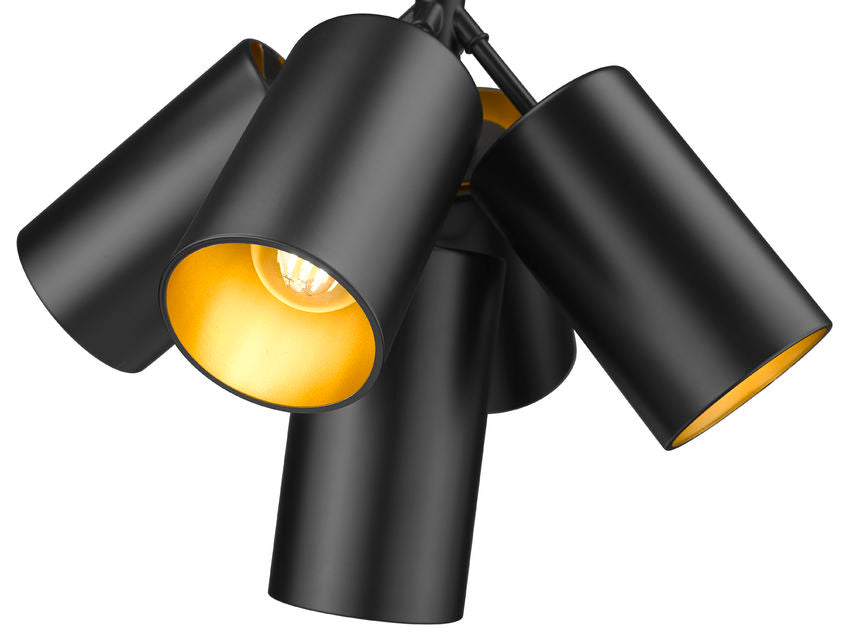 Z-Lite Lumina 17" 5-Light Matte Black Steel Chandelier