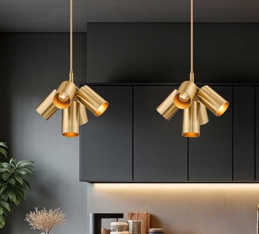 Z-Lite Lumina 17" 5-Light Modern Gold Steel Chandelier