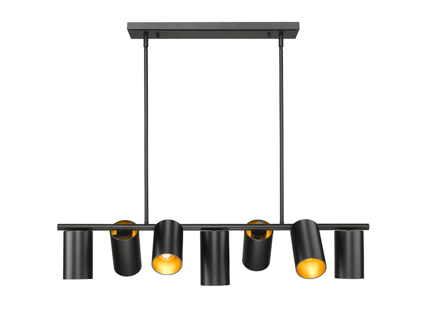 Z-Lite Lumina 17" 7-Light Matte Black Steel Linear Chandelier