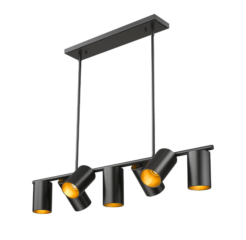 Z-Lite Lumina 17" 7-Light Matte Black Steel Linear Chandelier