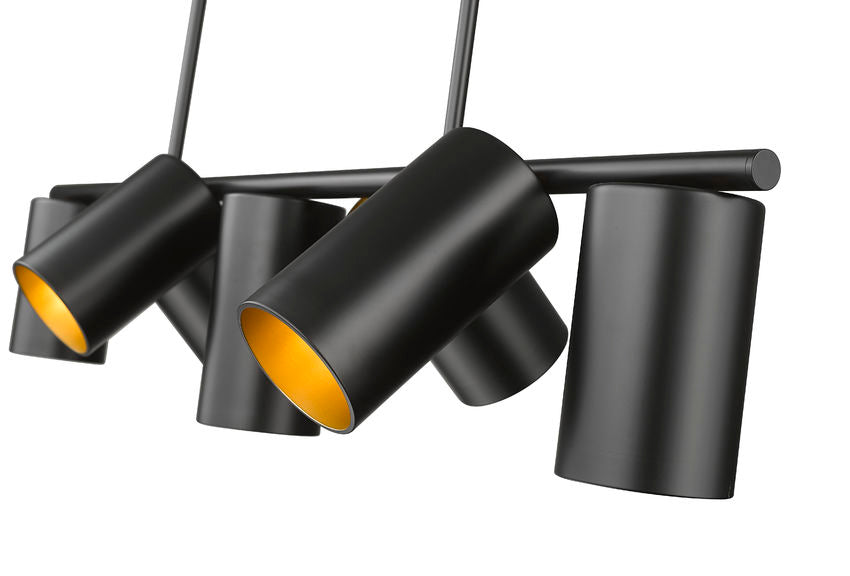Z-Lite Lumina 17" 7-Light Matte Black Steel Linear Chandelier