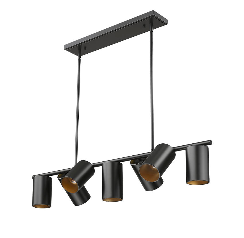 Z-Lite Lumina 17" 7-Light Matte Black Steel Linear Chandelier