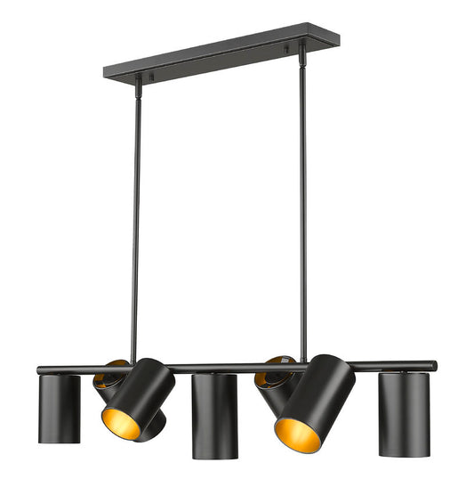 Z-Lite Lumina 17" 7-Light Matte Black Steel Linear Chandelier