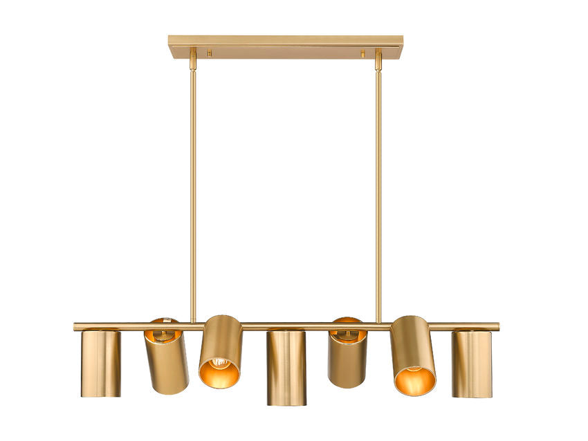Z-Lite Lumina 17" 7-Light Modern Gold Steel Linear Chandelier