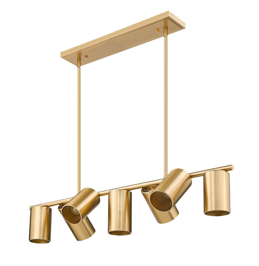 Z-Lite Lumina 17" 7-Light Modern Gold Steel Linear Chandelier