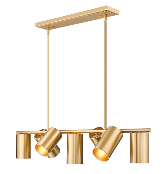 Z-Lite Lumina 17" 7-Light Modern Gold Steel Linear Chandelier