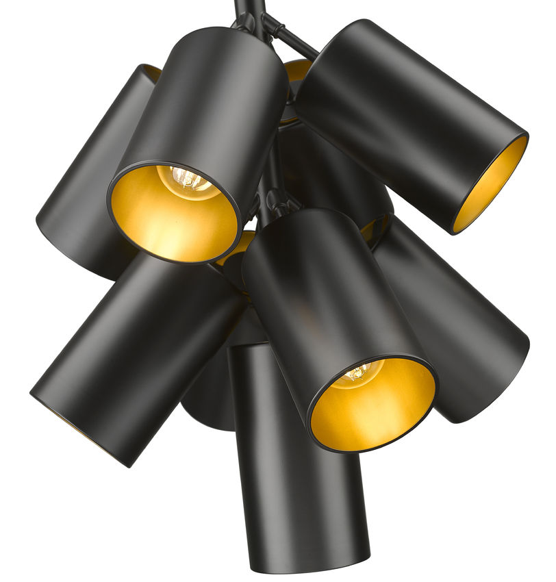 Z-Lite Lumina 17" 9-Light Matte Black Steel Chandelier