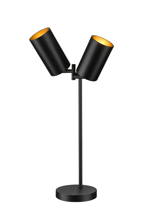 Z-Lite Lumina 9" 2-Light Matte Black Steel Table Lamp