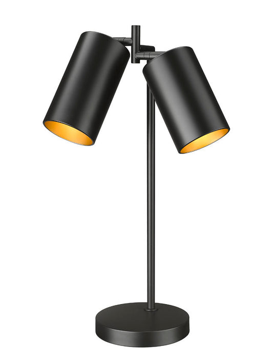 Z-Lite Lumina 9" 2-Light Matte Black Steel Table Lamp