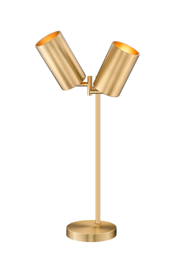 Z-Lite Lumina 9" 2-Light Modern Gold Steel Table Lamp