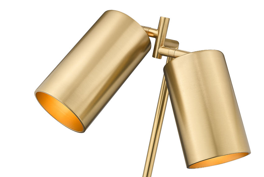 Z-Lite Lumina 9" 2-Light Modern Gold Steel Table Lamp