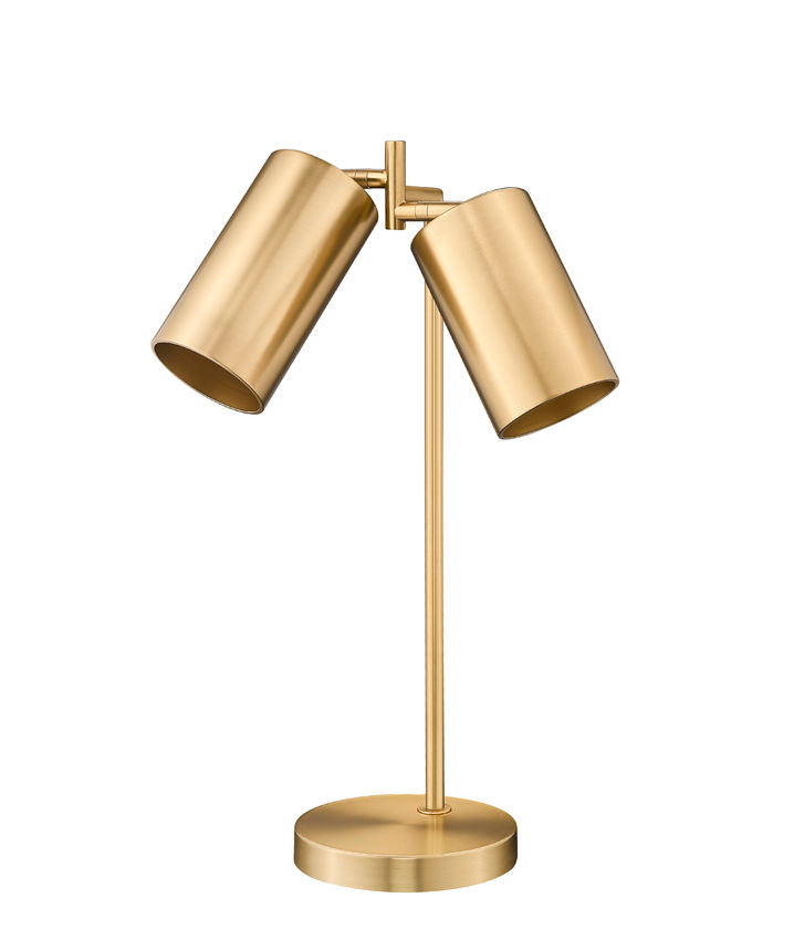 Z-Lite Lumina 9" 2-Light Modern Gold Steel Table Lamp