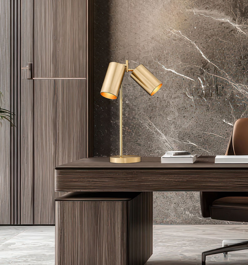 Z-Lite Lumina 9" 2-Light Modern Gold Steel Table Lamp