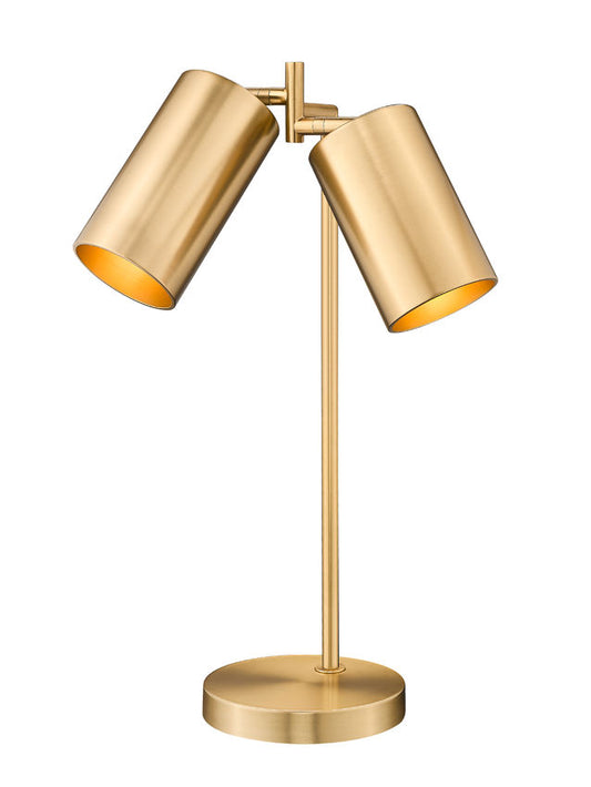 Z-Lite Lumina 9" 2-Light Modern Gold Steel Table Lamp