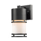 Z-Lite Luminata 4" 1-Light LED Black Outdoor Wall Sconce With Matte Opal Glass Shade