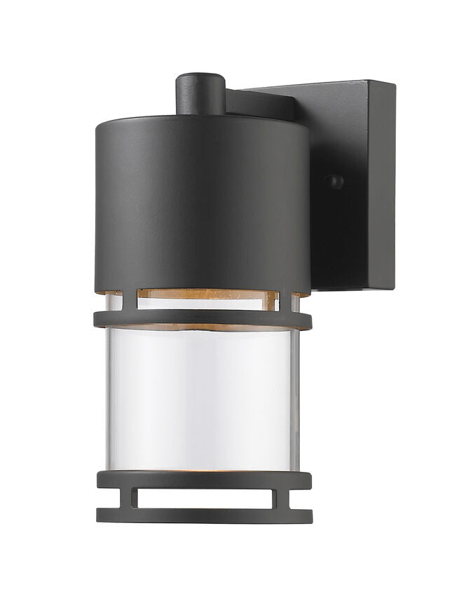 Z-Lite Luminata 4" 1-Light LED Oil Rubbed Bronze Outdoor Wall Sconce With Clear Glass Shade