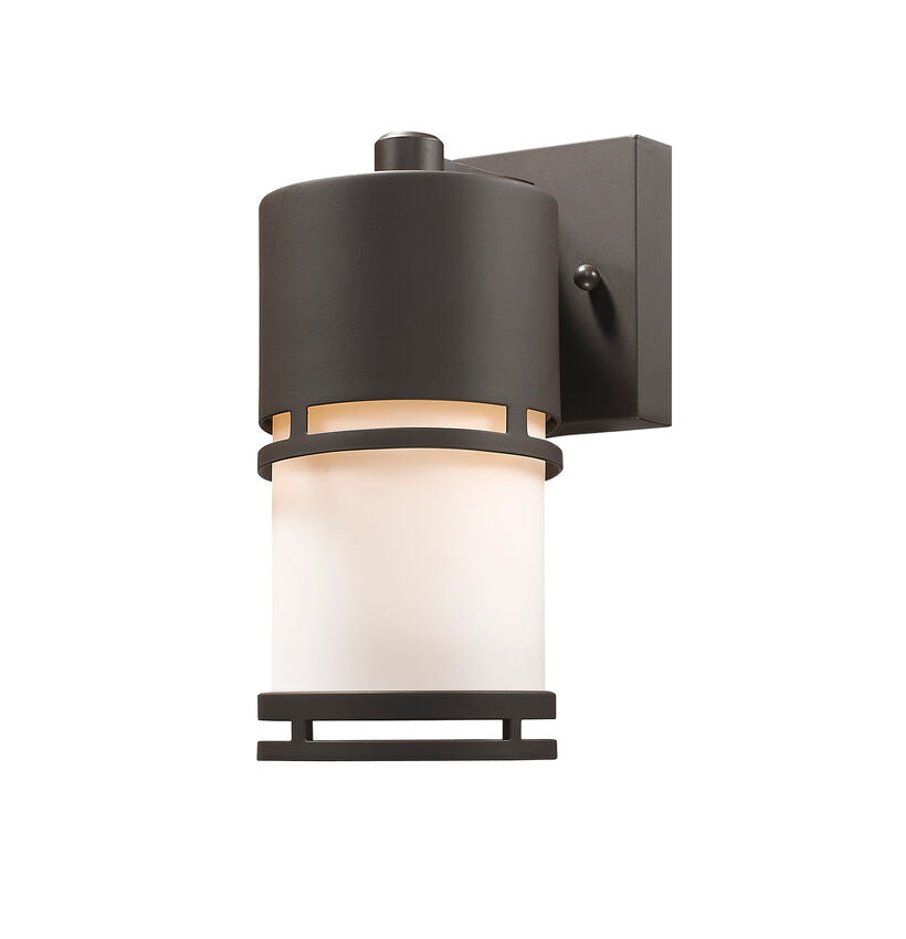 Z-Lite Luminata 5" 1-Light LED Deep Bronze Outdoor Wall Sconce With Matte Opal Glass Shade