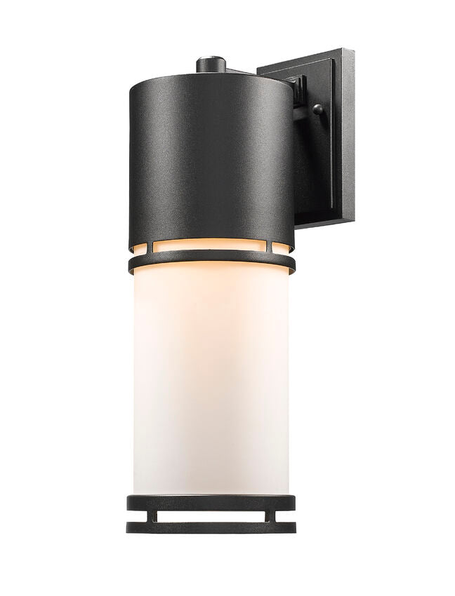 Z-Lite Luminata 6" 1-Light LED Black Outdoor Wall Sconce With Matte Opal Glass Shade