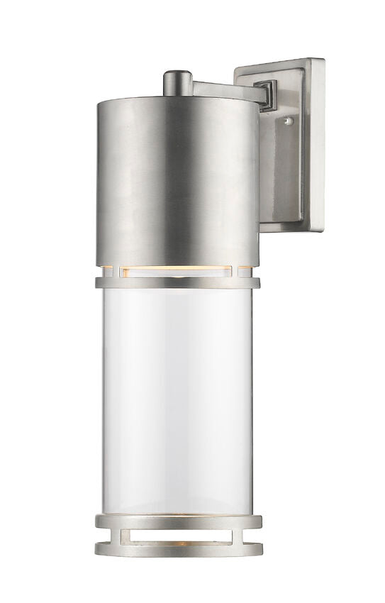 Z-Lite Luminata 6" 1-Light LED Brushed Aluminum Outdoor Wall Sconce With Clear Glass Shade