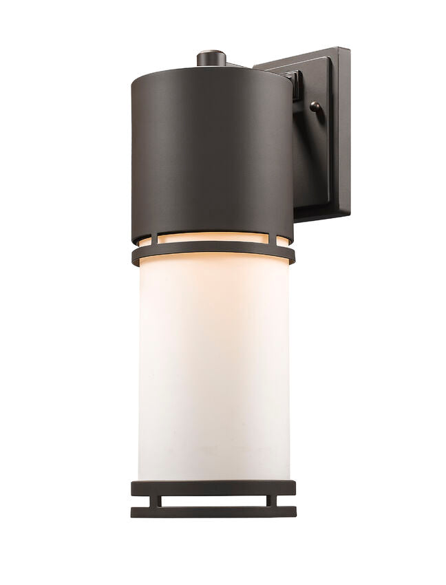 Z-Lite Luminata 6" 1-Light LED Deep Bronze Outdoor Wall Sconce With Matte Opal Glass Shade