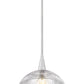 Z-Lite Lunelle 12" 1-Light Brushed Nickel Steel Frame Clear Glass Shade Pendant Light