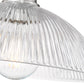 Z-Lite Lunelle 12" 1-Light Brushed Nickel Steel Frame Clear Glass Shade Pendant Light