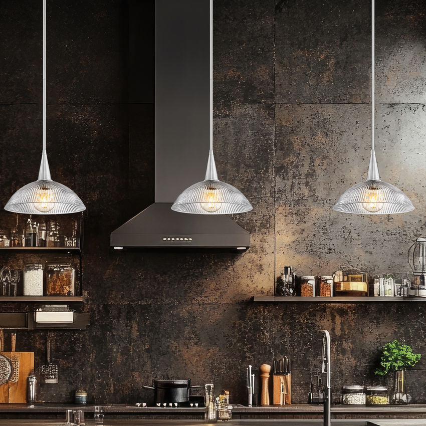 Z-Lite Lunelle 12" 1-Light Brushed Nickel Steel Frame Clear Glass Shade Pendant Light