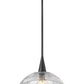 Z-Lite Lunelle 12" 1-Light Matte Black Steel Frame Clear Glass Shade Pendant Light
