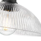 Z-Lite Lunelle 12" 1-Light Matte Black Steel Frame Clear Glass Shade Pendant Light