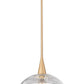 Z-Lite Lunelle 12" 1-Light Modern Gold Steel Frame Clear Glass Shade Pendant Light
