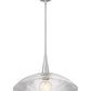 Z-Lite Lunelle 18" 1-Light Brushed Nickel Frame Clear Glass Shade Pendant Light